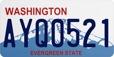 WA license plate AYQ0521