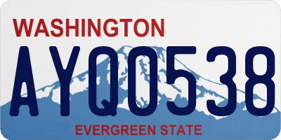WA license plate AYQ0538