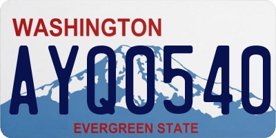 WA license plate AYQ0540