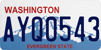 WA license plate AYQ0543