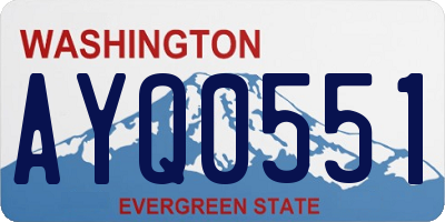 WA license plate AYQ0551