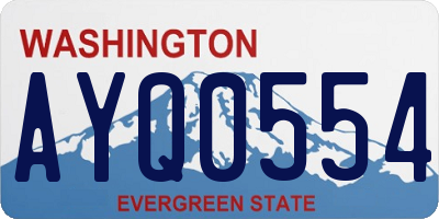 WA license plate AYQ0554