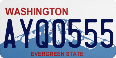 WA license plate AYQ0555