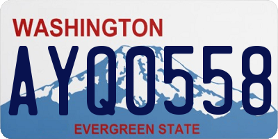 WA license plate AYQ0558