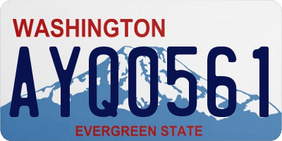 WA license plate AYQ0561