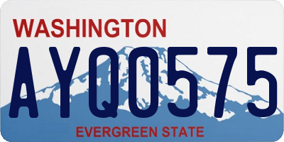 WA license plate AYQ0575
