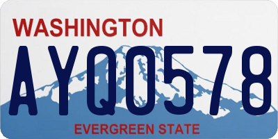 WA license plate AYQ0578
