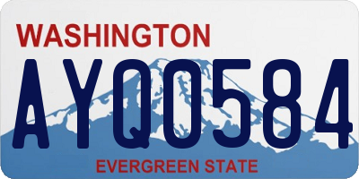 WA license plate AYQ0584