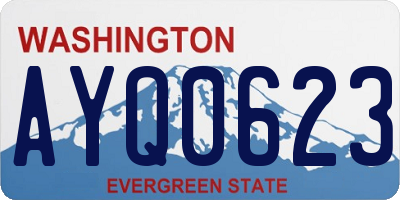 WA license plate AYQ0623