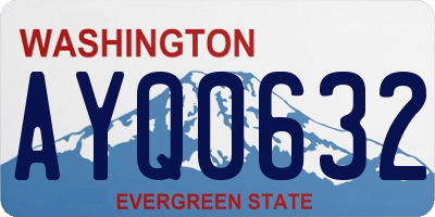 WA license plate AYQ0632