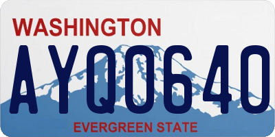 WA license plate AYQ0640