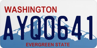 WA license plate AYQ0641