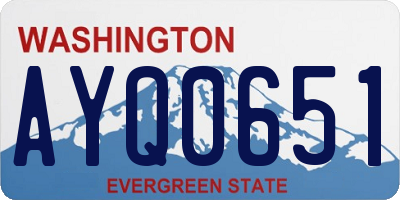 WA license plate AYQ0651