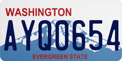WA license plate AYQ0654