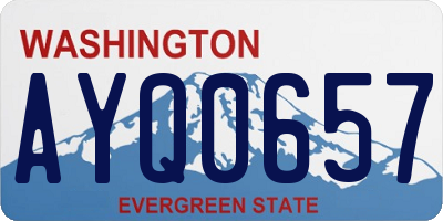 WA license plate AYQ0657