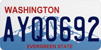 WA license plate AYQ0692