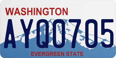 WA license plate AYQ0705