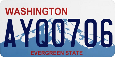 WA license plate AYQ0706