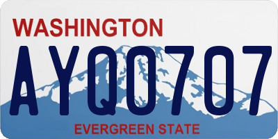 WA license plate AYQ0707