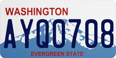 WA license plate AYQ0708