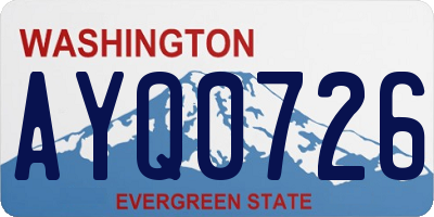 WA license plate AYQ0726