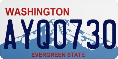WA license plate AYQ0730