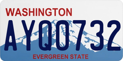 WA license plate AYQ0732