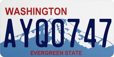WA license plate AYQ0747