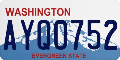 WA license plate AYQ0752