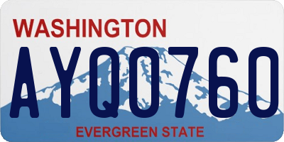 WA license plate AYQ0760