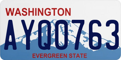 WA license plate AYQ0763