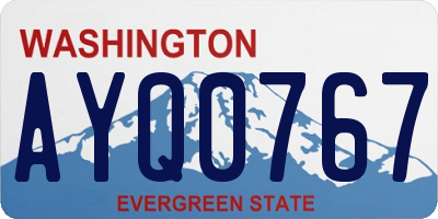 WA license plate AYQ0767