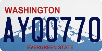 WA license plate AYQ0770