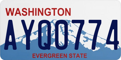 WA license plate AYQ0774