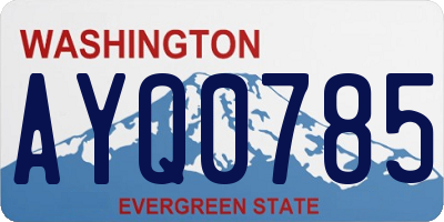 WA license plate AYQ0785