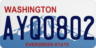 WA license plate AYQ0802