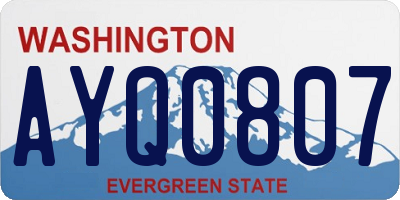 WA license plate AYQ0807