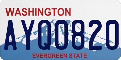 WA license plate AYQ0820