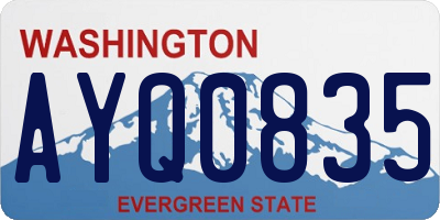 WA license plate AYQ0835