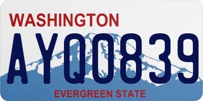 WA license plate AYQ0839