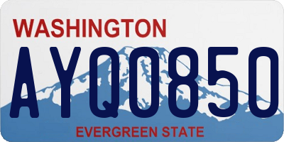 WA license plate AYQ0850