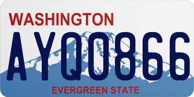 WA license plate AYQ0866