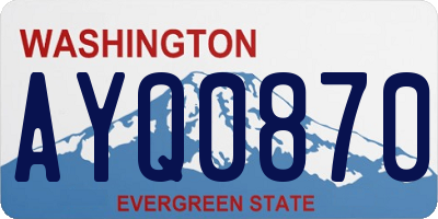 WA license plate AYQ0870