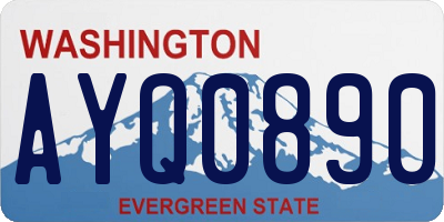WA license plate AYQ0890