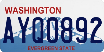 WA license plate AYQ0892
