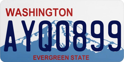 WA license plate AYQ0899