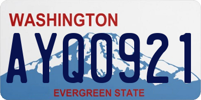 WA license plate AYQ0921