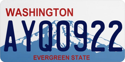 WA license plate AYQ0922