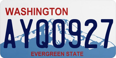 WA license plate AYQ0927
