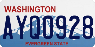 WA license plate AYQ0928
